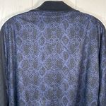 Athleta Sz M Brooklyn Bomber Jacket Blue Black Snakeskin Print Photo 6