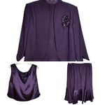Designer Purple 3‎ Piece Skirt Set Size XL Photo 1