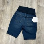 Isabel Maternity Crossover Panel Bermuda Jean Shorts Photo 7