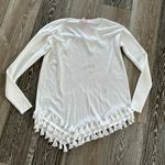 Lilly Pulitzer NWT! Sz S Ferreira Sweater White W Tassels & Cowl Neckline Photo 6