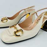 Gucci  Horsebit Malaga Logo Marmont Block Heel Leather Slingback Pumps EU 41.5 Photo 0