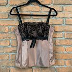 Ambrielle Satin Corset Lingerie Lace Lightly Lined Underwire Shapewear Large Brown Photo 0