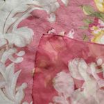 Vintage ECHO Square Scarf Sheer Red Orange Yellow Garden Roses Floral 34"x34" Photo 3