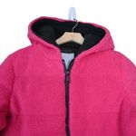 NVLT Womens M Berber Faux Shearling Fleece Hooded Jacket in Valentino Pink NEW Size M Photo 4