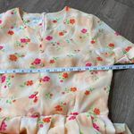 Midi floral dress ~ peach pinks ~ short sleeved ~ women’s size M/L Size L Photo 11