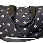 Alice + Olivia Fabric Daisy Duffle Bag Black FabFitFun Travel Weekender Vacation Photo 2