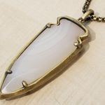 Kendra Scott {OS} Kimmy Necklace White Agate Stone Photo 3