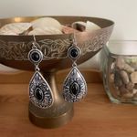 Free People Y2K FP Silver & Black Teardrop Earrings Photo 2