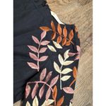 Eshakti  Wayward Fancies Black Autumn Leaves Embroidered Blouse XS/2 Orange Photo 2