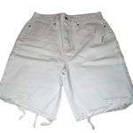 Just Fab Women’s White Denim Shorts Bermuda Length Size 32 NWT High Rise Photo 0