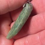 Vintage Pea Pod (looking) Sterling Silver Jade Pendent Green Photo 4