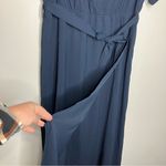 Roolee faux wrap dress navy blue size large Photo 3