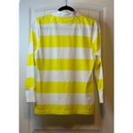 J.Crew Sun Washed Jersey Striped Rugby Shirt Long Sleeve Yellow White Womens L # Photo 3