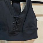 Aerie Women’s offline by  racerback sports bra ribbed tie design gray size small Photo 1