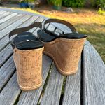 Nine West New Rapps size 8.5 Black Cork Wedge Chunky Sandals y2k summer jelly Photo 4