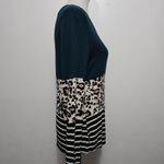 24 Seven by Maurices Kennedy Teal Leopard Stripe Colorblock Long Sleeve Top M Green Size M Photo 3