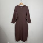 Free People  Gabby Seamless Midi Dress Women's M/L Chocolate Brown Textured NWT Photo 4