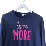 Gap  Navy Blue With Pink Lettering Graphic Sweater Long Sleeves Cotton Casual Wom Photo 3