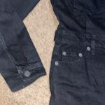 Gap  Utility Long Sleeve Denim Jean Midi Dress Collared Button Up Slit Black XS‎ Photo 5