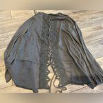 August Silk Grey Flowy Ruffle Cardigan Top Photo 4