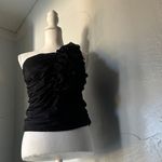 ENTRY  Black One-Shoulder Blouse Photo 5