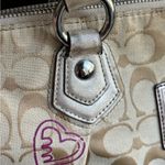 Coach Authentic 1941 Poppy Beige & Purple floral signature appliqué zip top Tote Photo 14