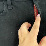 Alice + Olivia Good High-Rise Mini Skirt Crystal Stripes Denim Black Size 26 Photo 3