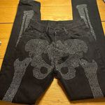 Mnml streetwear studded skeleton jeans black 29 Halloween Photo 6