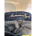 American Eagle  Denim Shorts Size 6 Raw Cuffed Hem Dark Wash Summer Vacation Photo 2