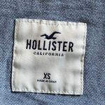 Hollister Blue Denim Jacket Jean Button Up Hooded Jacket Long Sleeves Pockets Photo 4