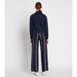 Tory Burch Sport Mini Double Stripe Wide Leg Trousers Pants Navy Small Blue Luxe Photo 2
