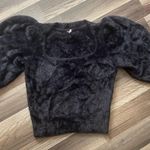 Free People Black Cropped Fuzzy Pullover Moonbeam Sweater, Small petite Photo 3