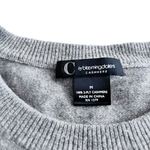 Bloomingdales 100% Cashmere Sweater Gray 3/4 Sleeve Round Neck Rhinestone Photo 1