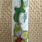 Vintage Chinese White Cloisonne Enamel Flowers Bangle Hinged Bangle Bracelet Photo 0