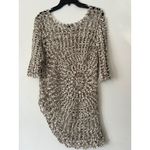 Joseph Ribkoff Joseph Ribkoff Crochet Knit Asymmetrical Tunic Top Kimono Sleeve Beige White S Photo 4