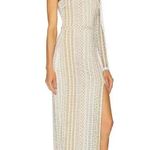 Michael Costello NEW-NWT x REVOLVE Berthe Ivory One Shoulder Lace Maxi Dress XS Photo 1