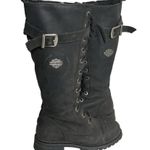 HARLEY DAVIDSON Black Leather Motorcycle Boots Savannah 81489 Womens Size 7 Photo 0