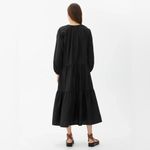 Arket Black Lyocell Blend Neck Tie Tier Dress size S Photo 4