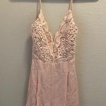 Lulus Lulu’s Star Spangled Pink Backless Lace Romper Size Large. Photo 2