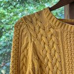 Michael Kors Michael Women's Mustard Yellow Cable Knit sweater Size S Photo 2