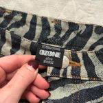 Hysteric Glamour Ozone Rocks denim & grey zebra midi asymmetrical jean skirt Blue Photo 2