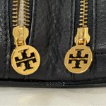 Tory Burch  Pebble Leather Clutch Wallet Fold Over Black Logo Elegant Cocktail Photo 6