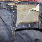 Levi Strauss 501 Original Fit Button Fly Dark Wash Denim Jeans Plus Sz 22W x 25 Blue Photo 4