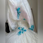 Vintage Blue Floral Chiffon Sheer Hoodie Robe Size undefined Photo 4