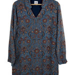 CAbi  Womens Provincial Floral Tunic Dress Sz Medium Blue Boho Flowy‎ Lightweight Photo 0