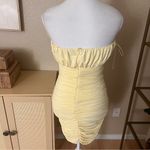 Meshki NWT Yellow Celena Rushed Thin Strap Mini Dress Size Medium In Lemon Photo 3