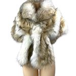 Faux fur Women’s cream shrug cover stole White Photo 0