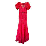 Mac Duggal  EMBELLISHED PUFF SLEEVE PLUNGE NECK TRUMPET GOWN 12421- SIZE 10 Photo 3