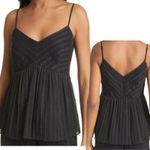 Club Monaco NEW Peplum Cami Chemise Tank Black Caviar Size Large Minimalist Photo 1