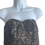 Ann Taylor LOFT Strapless Black Gold Brocade Mini Dress 4 Formal Whimsy Fairy Photo 13